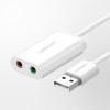 Ārējās skaņas kartes mūzikas adapteris USB - 3,5 mm mini domkrata kabelis 15cm melns
