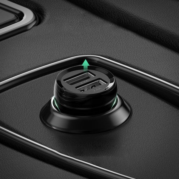 2x USB 24W 4,8A automašīnas lādētājs melns