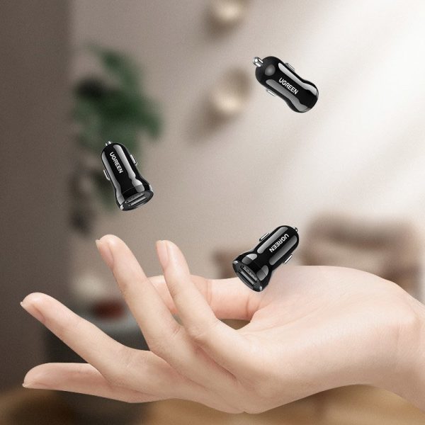 2x USB 24W 4,8A automašīnas lādētājs melns