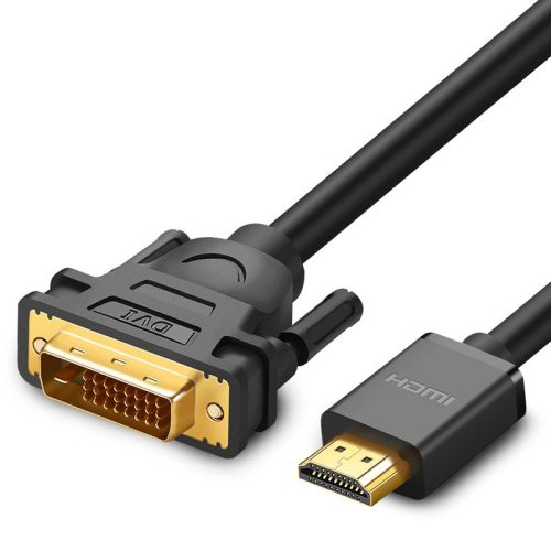 HDMI kabeļa kabelis - DVI 4K 60Hz 30Awg 1m melns HDMI kabeļa kabelis - DVI 4K 60Hz 30Awg 1m melns