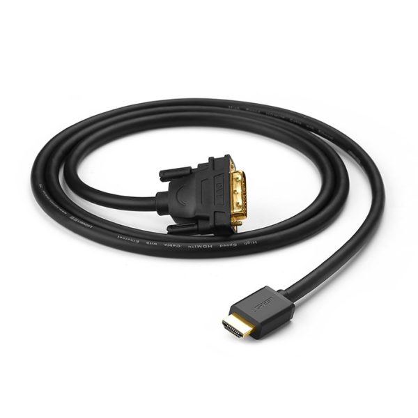 1019870-2-kabel-przewod-przejsciowka-hdmi-dvi-4k-60hz-30awg-1m-ugreen-hurtownia-sklep HDMI kabeļa kabelis - DVI 4K 60Hz 30Awg 1m melns