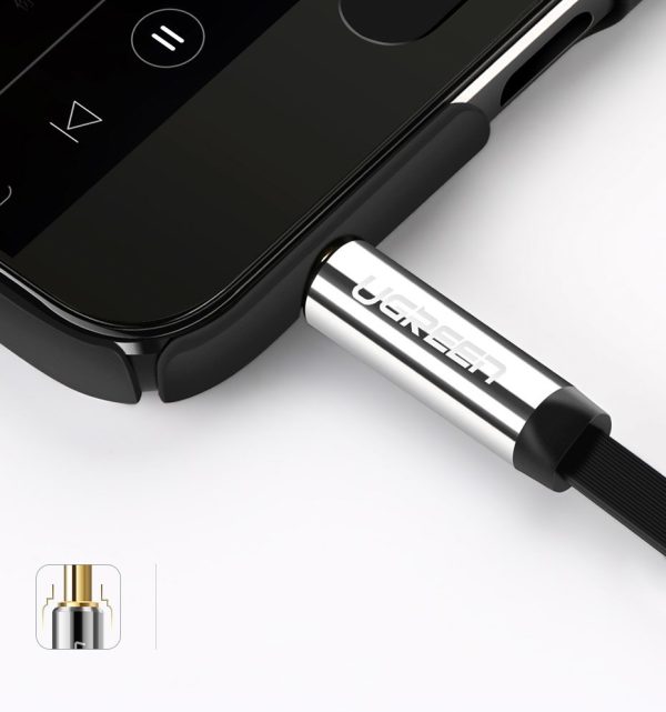 Plakanā kabeļa aux aux 3,5 mm mini ligzda 2 m sudraba