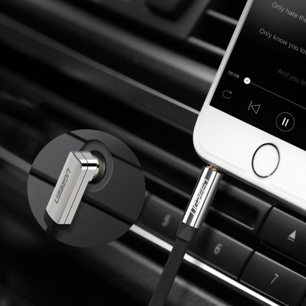 Plakanā kabeļa aux aux 3,5 mm mini ligzda 2 m sudraba
