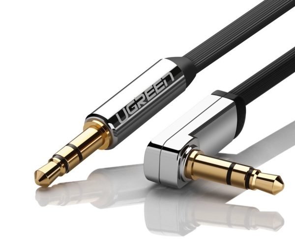 Plakanā kabeļa aux aux 3,5 mm mini ligzda 2 m sudraba