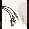 Austiņu kabeļa izplatītājs 2X AUX 3,5 mm mini ligzda 25 cm melns