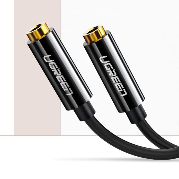 Austiņu kabeļa izplatītājs 2X AUX 3,5 mm mini ligzda 25 cm melns