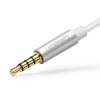 Austiņas 3,5 mm mini ligzda Aux + stereo mikrofona 20cm sudrabs