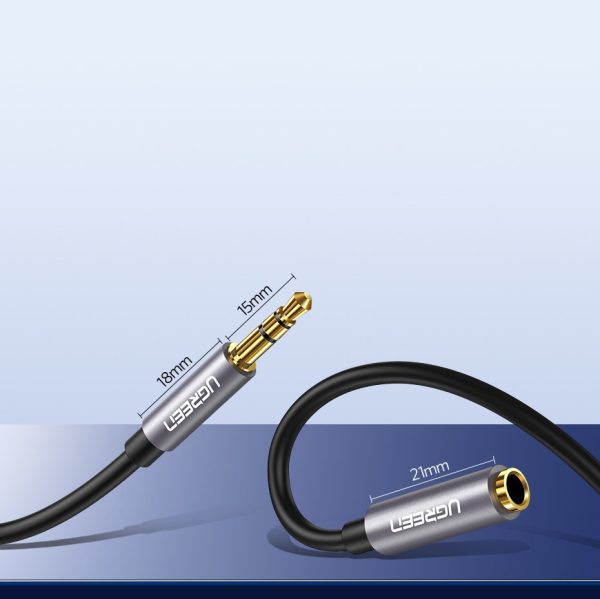Kabeļa kabeļa pagarinātājs AUX 3,5 mm mini ligzda 3M sudraba austiņas
