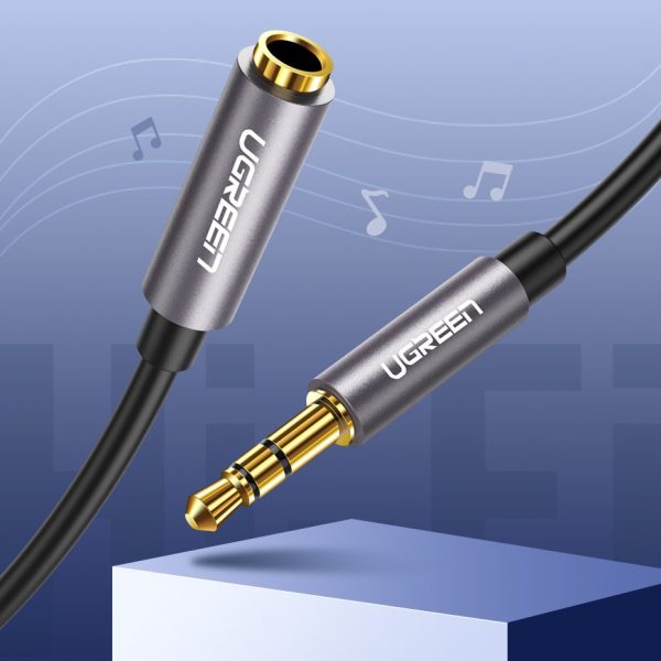 Kabeļa kabeļa pagarinātājs AUX 3,5 mm mini ligzda 3M sudraba austiņas