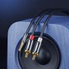 Kabeļa audio kabelis 3,5 mm mini ligzda - 2rca 3m melns