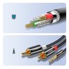 Kabeļa audio kabelis 3,5 mm mini ligzda - 2rca 3m melns