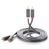 Kabeļa stereo audio kabelis 2 RCA 2x cinch 5m pelēks