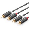 Kabeļa stereo audio kabelis 2 RCA 2x cinch 5m pelēks