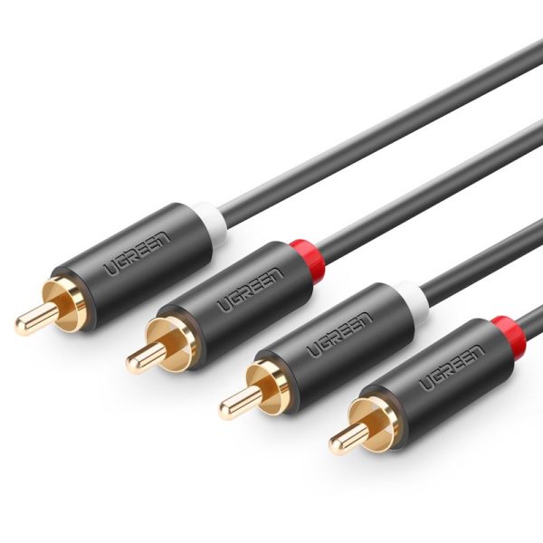 Kabeļa stereo audio kabelis 2 RCA 2x cinch 5m pelēks
