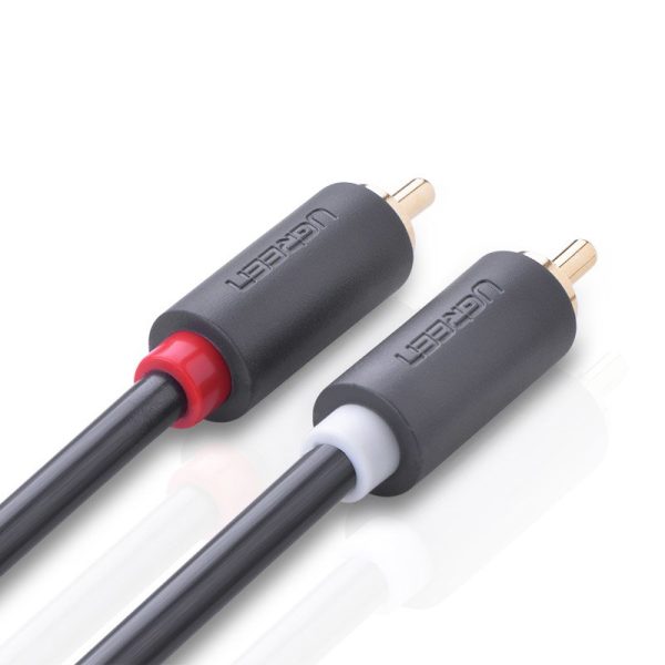 Kabeļa stereo audio kabelis 2 RCA 2x cinch 5m pelēks