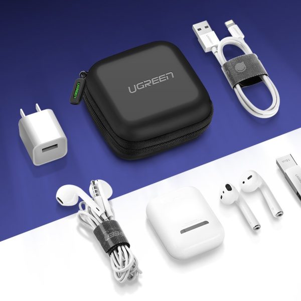 Gadījuma kaste austiņām un aksesuāriem GSM 8x8cm melnā krāsā