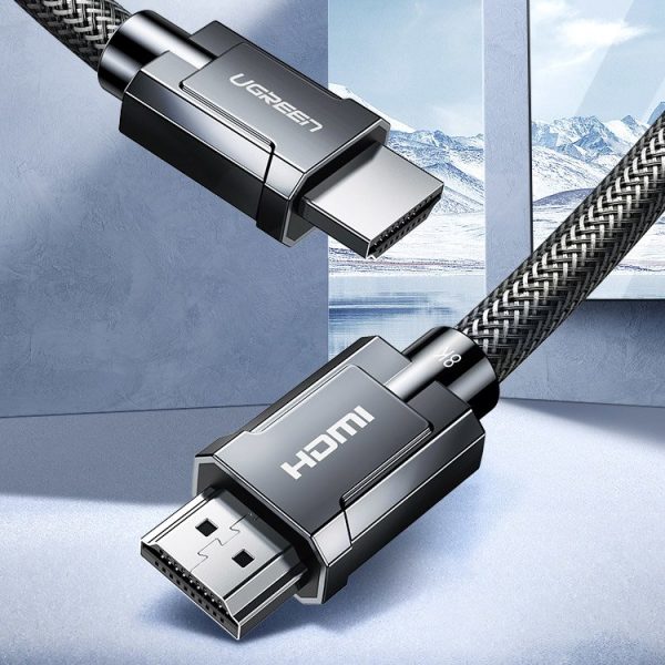 HDMI 2,1 8K 4K 3D 48GBPS HDR VRR VRR QMS ALLM EARC QFT 2M Pelēkais kabelis