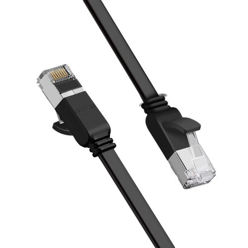 Plakana plākstera kabeļa tīkla kabeļa UTP RJ45 CAT 6 1000Mbps 2m melns