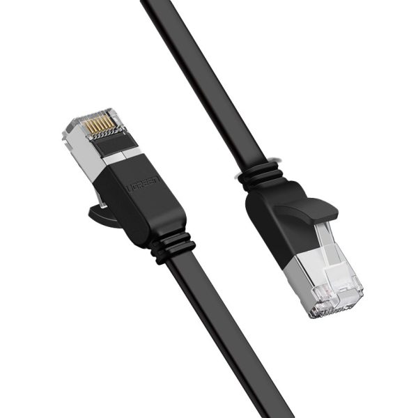 Plakana plākstera kabeļa tīkla kabeļa UTP RJ45 CAT 6 1000Mbps 2m melns