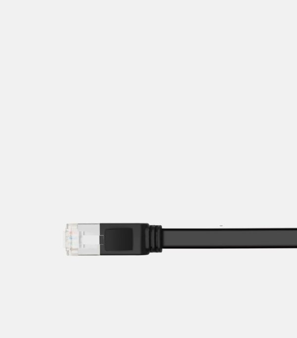 Plakana plākstera kabeļa tīkla kabeļa UTP RJ45 CAT 6 1000Mbps 2m melns