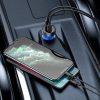 USB USB automašīnas lādētājs -C 65W 5A SCP QC PD LCD ekrāns + USB -C GREY