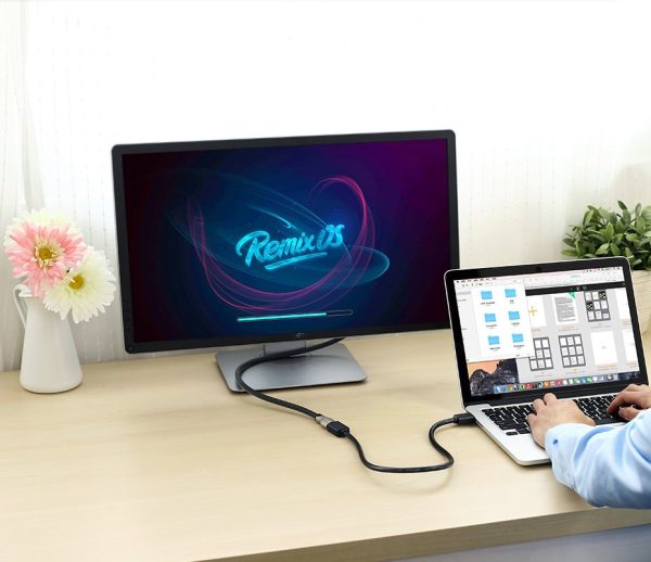 HDMI 4K 10,2 Gbps 340MHz 0,5 m melna kabeļa adapteris
