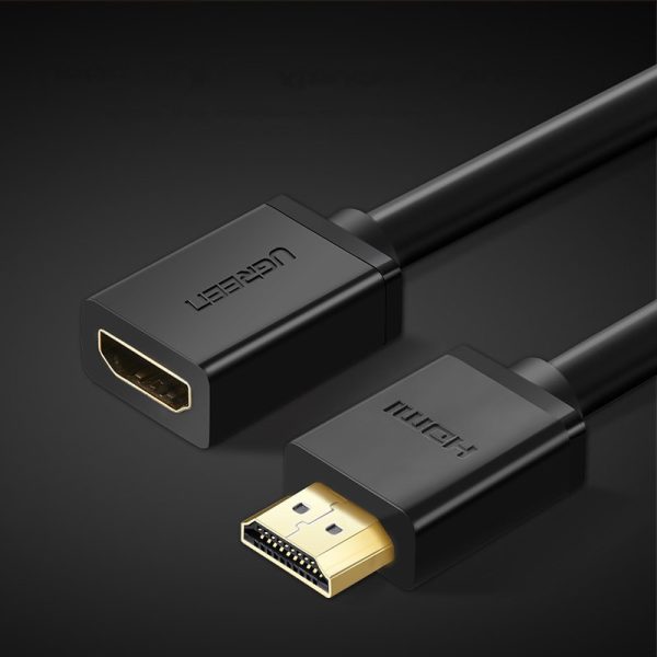 HDMI 4K 10,2 Gbps 340MHz 0,5 m melna kabeļa adapteris