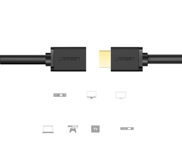 HDMI 4K 10,2 Gbps 340MHz 0,5 m melna kabeļa adapteris