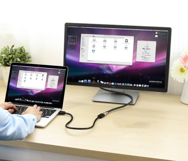 HDMI 4K 10,2 Gbps 340MHz 0,5 m melna kabeļa adapteris
