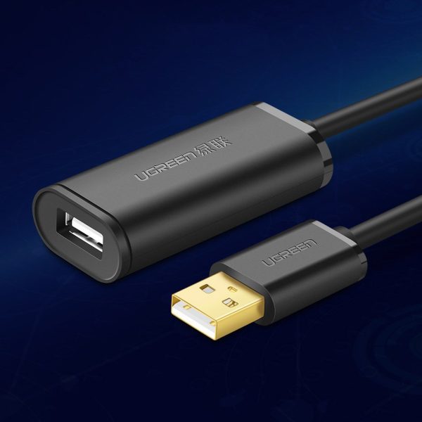 Pagarinājuma kabelis USB 2.0 480Mbps 5m melns