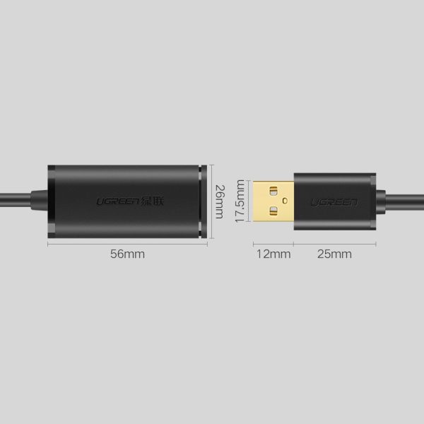 Pagarinātāja aktīvais kabelis USB 2.0 480Mbps 10m melns