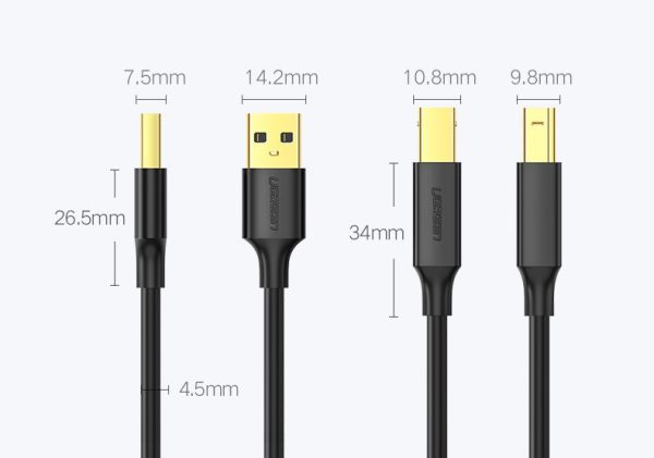 Kabelis Kabelis USB 2.0 printerim - USB -B 1,5m melns
