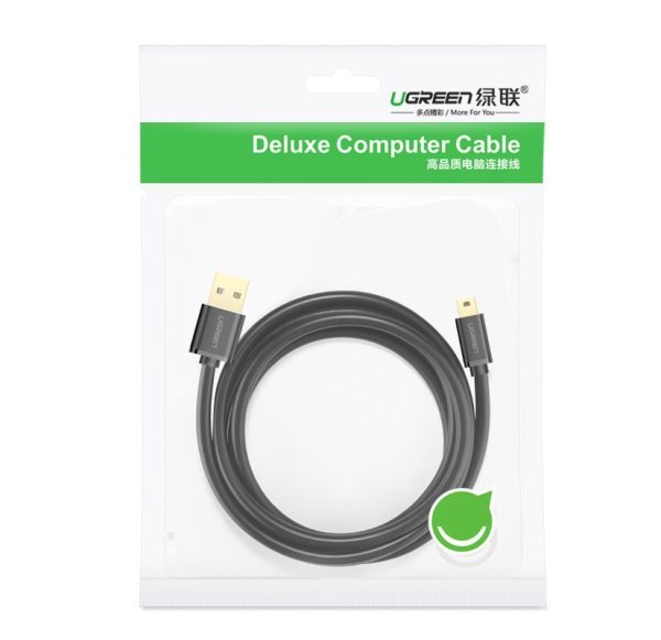 USB kabeļa kabelis - mini USB 480 Mbps 1,5m melns
