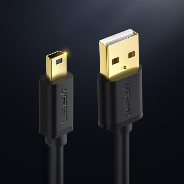 USB kabeļa kabelis - mini USB 480 Mb / s 3m melns