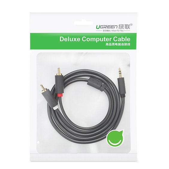 Kabeļa audio kabelis 3,5 mm mini domkrats - 2 vīriešu 25 cm pelēks