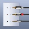 Kabeļa audio kabelis 3,5 mm mini ligzda - 2rca 2m melns
