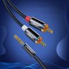 Kabeļa audio kabelis 3,5 mm mini ligzda - 2rca 2m melns