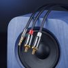 Kabeļa audio kabelis 3,5 mm mini ligzda - 2rca 2m melns
