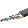Plakana plākstera kabelis LAN STP RJ45 CAT 7 10Gbps 3m melns kabelis