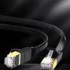 Plakana plākstera kabelis LAN STP RJ45 CAT 7 10Gbps 3m melns kabelis