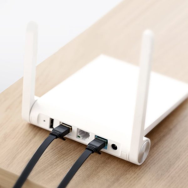 Plakana plākstera kabelis LAN STP RJ45 CAT 7 10Gbps 3m melns kabelis