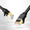 Plakana plākstera kabeļa LAN STP RJ45 CAT 7 10Gbps 10m melns kabelis