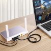 Plakana plākstera kabeļa LAN STP RJ45 CAT 7 10Gbps 10m melns kabelis