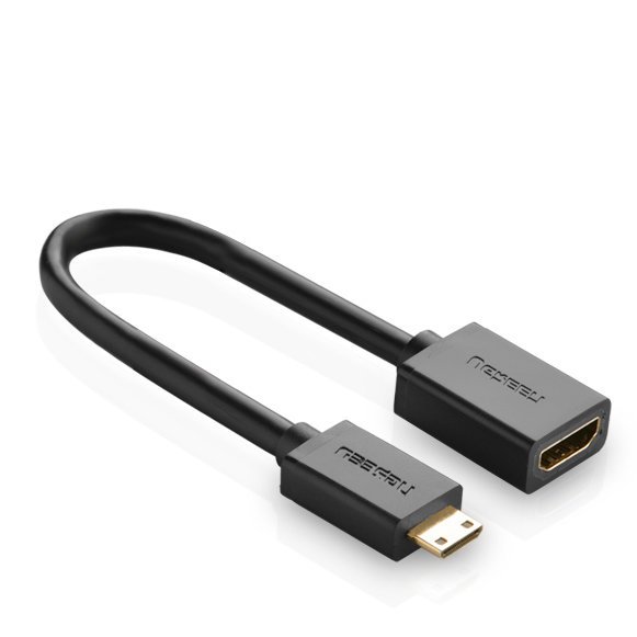 Adaptera adapteris HDMI sieviete - Mini HDMI vīrieši 4K 60Hz Hec Arc 22cm melns