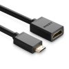Adaptera adapteris HDMI sieviete - Mini HDMI vīrieši 4K 60Hz Hec Arc 22cm melns