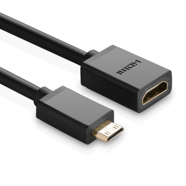 Adaptera adapteris HDMI sieviete - Mini HDMI vīrieši 4K 60Hz Hec Arc 22cm melns