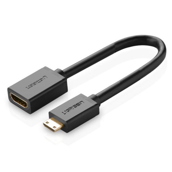 Adaptera adapteris HDMI sieviete - Mini HDMI vīrieši 4K 60Hz Hec Arc 22cm melns