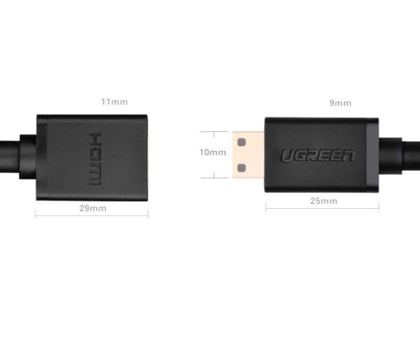 Adaptera adapteris HDMI sieviete - Mini HDMI vīrieši 4K 60Hz Hec Arc 22cm melns