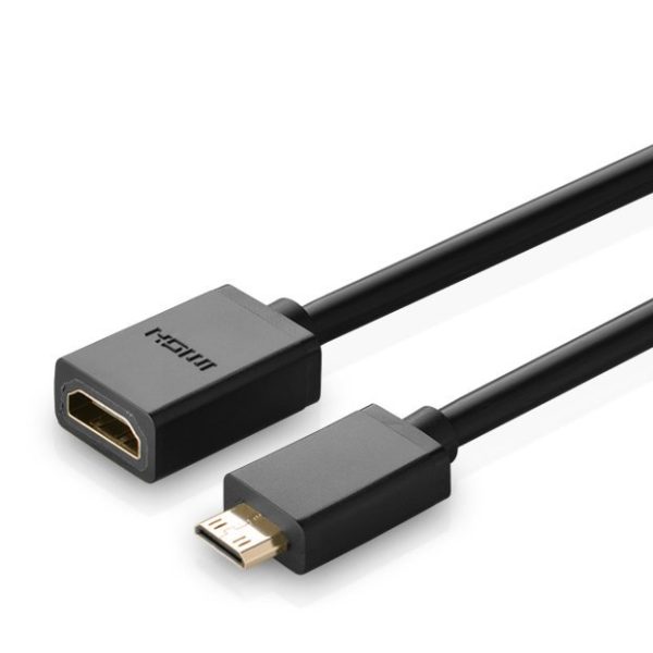 Adaptera adapteris HDMI sieviete - Mini HDMI vīrieši 4K 60Hz Hec Arc 22cm melns