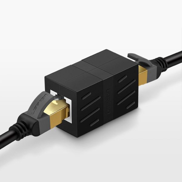 Ethernet RJ45 10Gbps melna kabeļa tīkla savienotāja savienotājs
